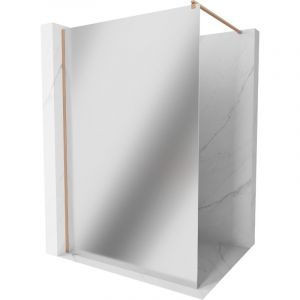 Mexen - Kioto paroi de douche Walk-in 140 x 200 cm, miroir 8 mm, laiton bross&eacute; - 800-140-101-65-50