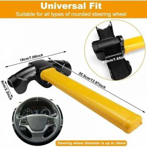 Canne Antivol Voiture Verrouillage de Volant Barre de Volant Antivol de S&eacute;curit&eacute; Universelle Voiture R&eacute;tractable T-Lock pour Voiture