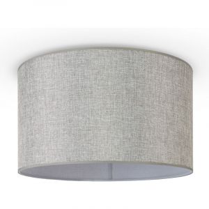 Paco Home - Suspension Salon Plafonnier Abat-Jour Tissu Moderne Monochrome Ronde Plafonnier - Blanc, Gris (Ø45,5 cm)