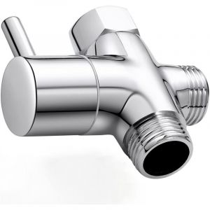 Vanne de Douche en Laiton avec Adaptateur en T, G1/2" Bras de Douche 3 Voies Valve Inverseur, Vanne de Douche &agrave; 3 voies Universelle, Laiton Placage