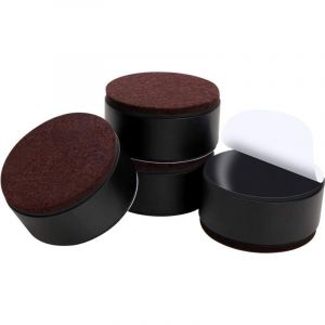 Lot de 4 rehausseurs de meubles en acier carbone de 5 cm, rehausseurs de lit de 6 cm, rehausseurs de meubles (ronds noirs)