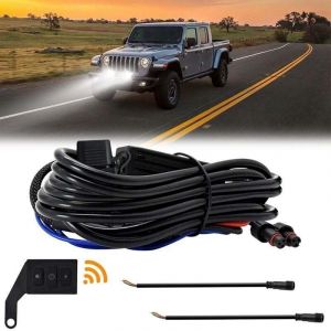 Motos LED Spot Antibrouillard Faisceau de C&acirc;blage Relais Interrupteur Sans Feux Route et Croisement avec Contr&ocirc;Leur Flash