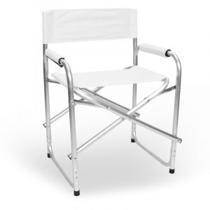 Chaise relax pliante Regista en aluminium avec revêtement en textilène blanc