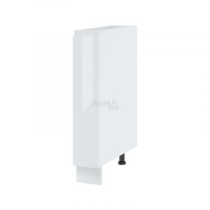 Meuble range &eacute;pice Bellissi Blanc Brillant L 15 cm - Porte avec poign&eacute;e int&eacute;gr&eacute;e White