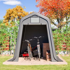 Abri voiture polyvalent-Remise,abri v&eacute;lo ou carport-PE &eacute;tanche avec stores-R&eacute;sistant UV et vent-Montage facile-245x183x217(cm)