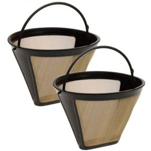 2 pcs Filtre Cafetiere en Acier Dor&eacute; 304 10cm 100 Mailles Filtre &agrave; Caf&eacute; Permanent Antirouille Goutteur de Caf&eacute; R&eacute;utilisable Anti-corrosion pour