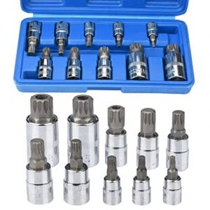 Jeu de Douille XZN 10 pi&egrave;ces Lot de douilles multiples M4 / M5 / M6 / M8 / M9 / M10 / M12 / M14 / M16 / M18