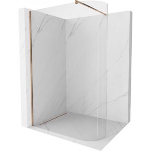 Mexen Kioto paroi de douche arrondie 160 x 200 cm, transparent 8 mm, Or rose - 800-160-101-60-06