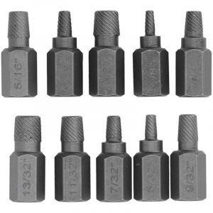 Extracteur de Vis endommagé 10 Pièces, Outil de Retrait de Goujon de Boulon Hexagonal, Ensemble D'Extracteur de Vis dénudé, Extracteur de Vis cassé,