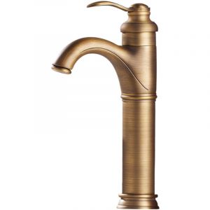Gotrays - Robinet en laiton mitigeur de lavabo salle de bain antique robinet d'eau chaude et froide mitigeur mont&eacute; sur le pont mitigeur d'&eacute;vier de