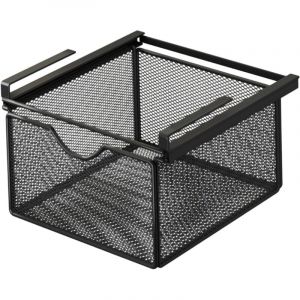 Panier Coulissant Suspendu, Organisateur de Rangement M&eacute;tallique, Tiroir de Cuisine sans Per&ccedil;age, Corbeille de Rangement Coulissante, pour Bureau,