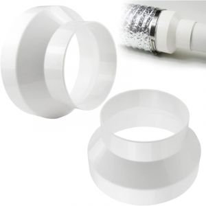 2 pcs Réducteur de Conduits en abs Adaptateur de Conduit 150mm à 100mm Réduction de Ventilation pour Extracteur D'Air Conduit de Ventilation - Sollbry