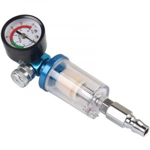 Pistolet &agrave; Peinture Pneumatique avec Filtre &agrave; Eau 1/4" S&eacute;parateur d'Humidit&eacute; et Jauge de R&eacute;gulation