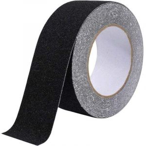 Bande Antid&eacute;rapante Adh&eacute;sive pour Escaliers, Friction, Abrasif pour Les S&eacute;curit&eacute;, Escabeau, Int&eacute;rieur, Ext&eacute;rieur, Haute Traction, 5cm x 10m, Noir