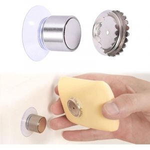 1 PCS Porte-Savon Magn&eacute;tique &agrave; Ventouse,Porte Savon Aimant&eacute; avec Ventouse,Porte Savon Aimant&eacute; Douche Mural, sans Per&ccedil;age, Design Simple et Fixation