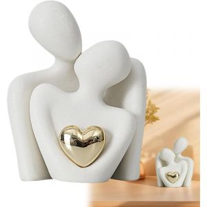 Statue de Couple Romantique, Sculpture de Couple en c&eacute;ramique,Statue de Couples c&acirc;lin, Statues de Couple Abstraite, Cadeaux pour Anniversaire de
