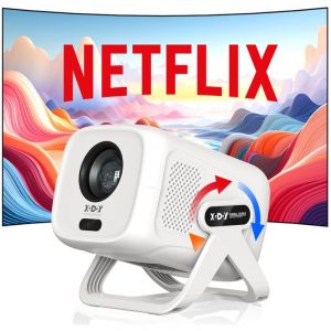 Netflix Certifié/Auto Focus】Vidéoprojecteur 4K Supporté, Smart Projecteur WiFi Bluetooth 5.4, 450 ansi Lumen 1080P Projecteur Vidéo