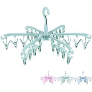 Petit s&eacute;choir &agrave; linge 24 c&ocirc;nes - S&eacute;choir &agrave; linge rotatif pliable - Coupe-vent - Durable - Pour shorts, sous-v&ecirc;tements, petits objets (vert)