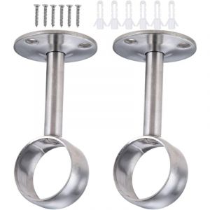 32mm Supports de tringles à rideaux, Support de Bride de Douille en acier inoxydable, Accrocher le tige de penderie robuste avec vis, pour salle de