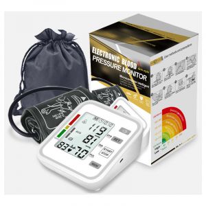 Tensiomètre électronique entièrement automatique de type bras supérieur, appareil de mesure de la tension artérielle à commande vocale en anglais