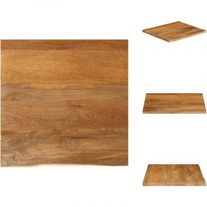 Dessus de table à bord vivant 40x40x2,5 cm bois massif manguier - Dessus De Table - Plateau De Table - Table Basse - Bois Massif - Manguier