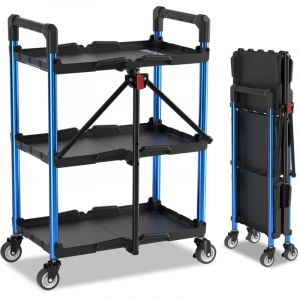 Workpro - Chariot Pliable à 3 Niveaux, Servante d'Atelier, Chariot de Service Chariot à roulettes Pliable, Chariot de Rangement avec Roues, pour