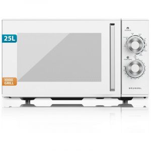 Micro-ondes avec/sans Grill, 25 Litres, 900W + 1000W Grill 20MG 5-6 Niveaux de Puissance, 3 Modes Combin&eacute;s, Minuterie 30 min, Couleur Blanc (Avec