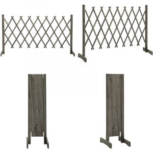 Clôture en treillis de jardin Gris 150x80 cm Bois de sapin - Clôture En Bois - Clôture Jardin - Clôture Treillis - Clôture Extensible - Panneau De