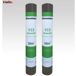 Rouleau de feutre bitum&eacute; V 13 sabl&eacute; avec armature en voile de verre 20 m&sup2; Membrane de toiture en bitume et voile de verre