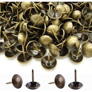 500 Pièces Clous de Tapissier, Robuste 17X11 mm Bronze Clous Tapissier Décoratifs Clou Rétro diy Clous d'Ameublement pour Meubles Canapés Fauteuils