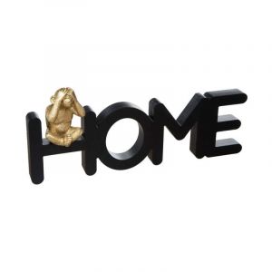 Mot &agrave; Poser D&eacute;co 'Home Singe' 37cm Noir & Or