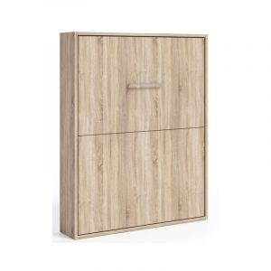 Lit escamotable vertical 160x200 ch&ecirc;ne clair Banila