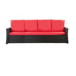Setgarden - Coussins de canapé de jardin en résine tressée 168x50x7+356x50cm Set de coussins 3 places Lot de coussins de jardin coussins d'extérieur