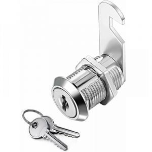 errure Batteuse Cylindre, Verrou de Porte pour Armoire, Serrure Batteuse a Came Barillet pour Boite aux Lettres Tiroir, 30mm