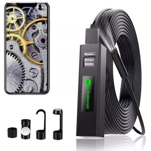 Endoscope 5M, caméra d'inspection d'endoscope sans fil, endoscope 1200P HD IP68 avec 8 LED pour iPhone, Android, iPad, Mac, PC, etc.
