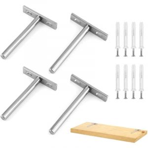 Lot de 4 Supports pour &Eacute;Tag&egrave;Re Flottante Invisible,Fixation &Eacute;tag&egrave;res Murale Invisible,Cache Support D'&eacute;tag&egrave;re Invisible pour Fixation Murale,Avec vis