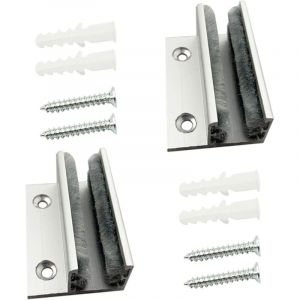 Porte Coulissante en Verre Guide au sol Pince en Verre Support de Tablette en Verre Syst&egrave;me de Porte Coulissante 2 Pi&egrave;ces en Alliage