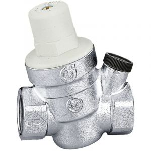 R&eacute;ducteur de pression inclin&eacute;, avec raccord pour manom&egrave;tre. Raccord 1/2 "F Caleffi 533441 Chrom&eacute;
