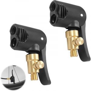 2 Pi&egrave;ces T&ecirc;te de Pompe &agrave; Double Valve, Embout de Gonflage Laiton, 2 en 1 pour Presta et Schrader, Air Chuck, Adaptateur Compresseur, V&eacute;lo Voiture Moto