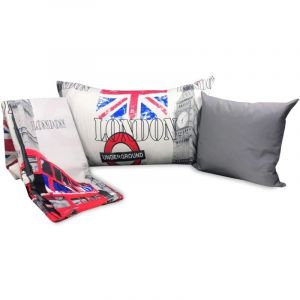 Housse de COUETTE LONDON ANGLAIS CABINE BIG BEN SOUTERRAIN en compétition, taies d'oreiller et de COUSSIN MEUBLES Cm. 250x200
