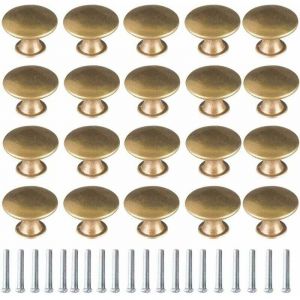 Ulisem Bouton de Porte Laiton 20 Pièces Vintage Laiton Poignées Boutons de Meuble Boutons Porte de Tiroir Poignée de Meuble Bouton de Meuble Vintage
