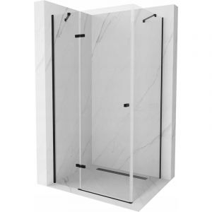 Mexen - Roma cabine de douche pivotante 80 x 120 cm, transparent, noir - 854-080-120-70-00