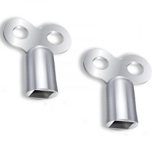 2x Cl&eacute; de Purge Radiateur Universelle &ndash; Clef pour Vanne Vidange Soupape Chauffage Acier Outil Purger Purgeur Entretien M&eacute;tal Standard Compatible