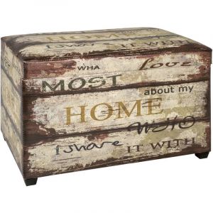 Banc-coffre de rangement pliable en mdf, simili cuir optique Vintage - L65 x P40 x H42 cm