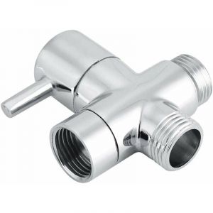 Séparateur de Tuyau à 3 Voies en Forme de T, diviseur de Robinet Durable en Laiton Finition chromée, mitigeur thermostatique pour Douche à Main à