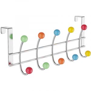 Porte manteaux mural de luxe avec 10 pat&egrave;res - Cadre finition chrome et boules multicolore