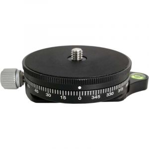 Base Panoramique avec Plaque Style, Tête de Trépied Panoramique en Alliage d'aluminium avec Niveau à Bulle, Capacité de Charge 10KG, (Noir)