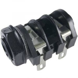 Jack 6.35 mm embase femelle horizontale Cliff CL1160A Nombre de p&ocirc;les: 2 mono noir 1 pc(s) D23604