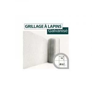 Grillage Soudé Galvanisé - Maille Carrée 13mm - Longueur 5m - 1 mètre - Galvanisé