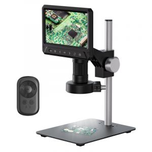 Volavo - Microscope numérique professionnel 12 millions de pixels, écran tactile, grossissement 50-1200X, microscope à souder, prise de photos,